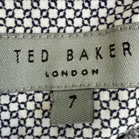 Ted Baker London Mens Orange Mybow Mini Leaf Print SS Shirt - Size 7 (Large) - Picture 4 of 12